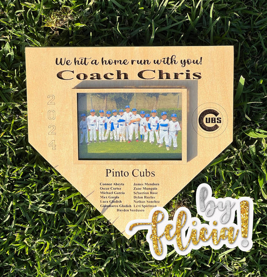 Personalized Baseball Coach Gift: Engraved Photo Frame