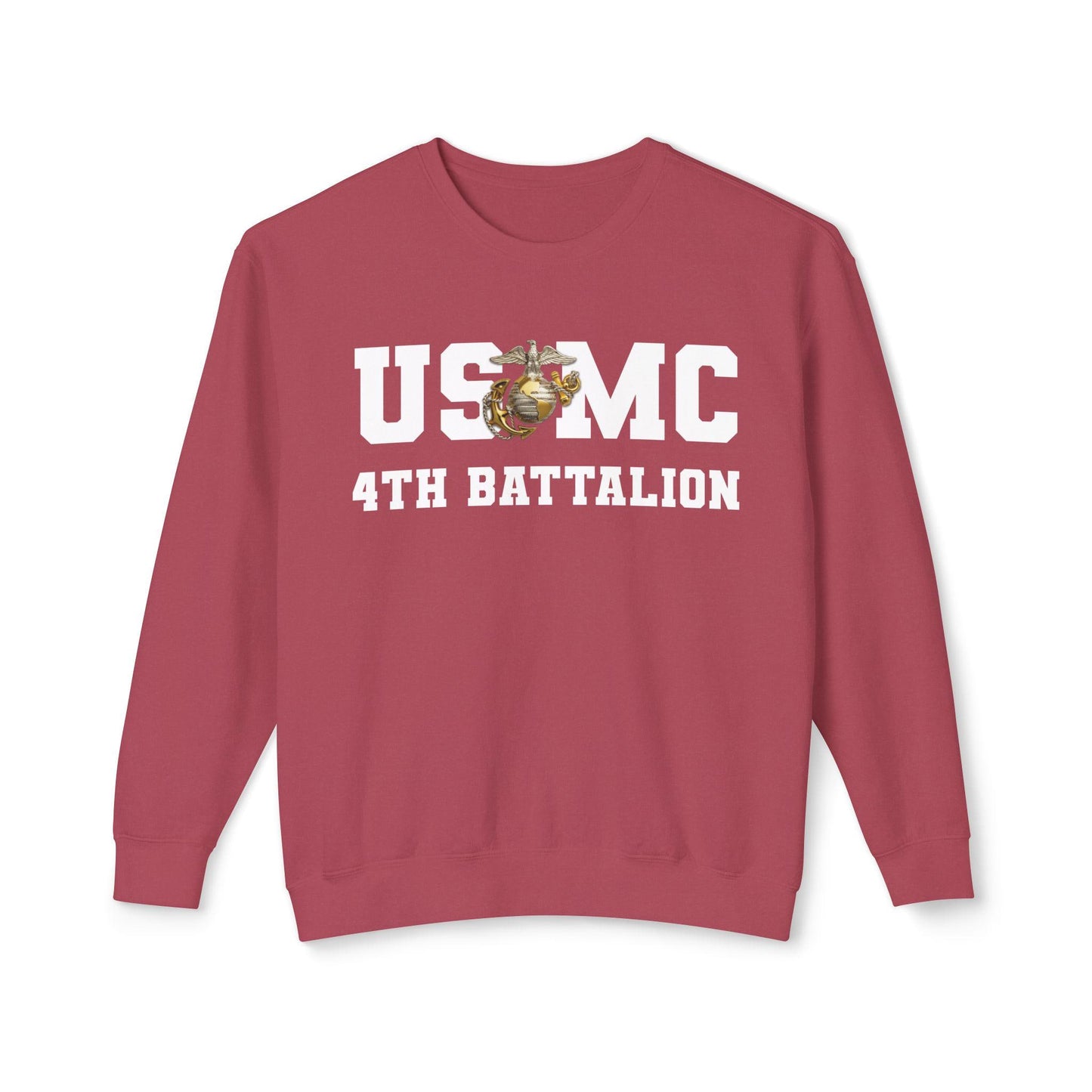 USMC 4th Battalion Crewneck Sweatshirt, Military Sweatshirt, Veteran Gift, Unisex Pullover, Casual Apparel, Proud Service Wear