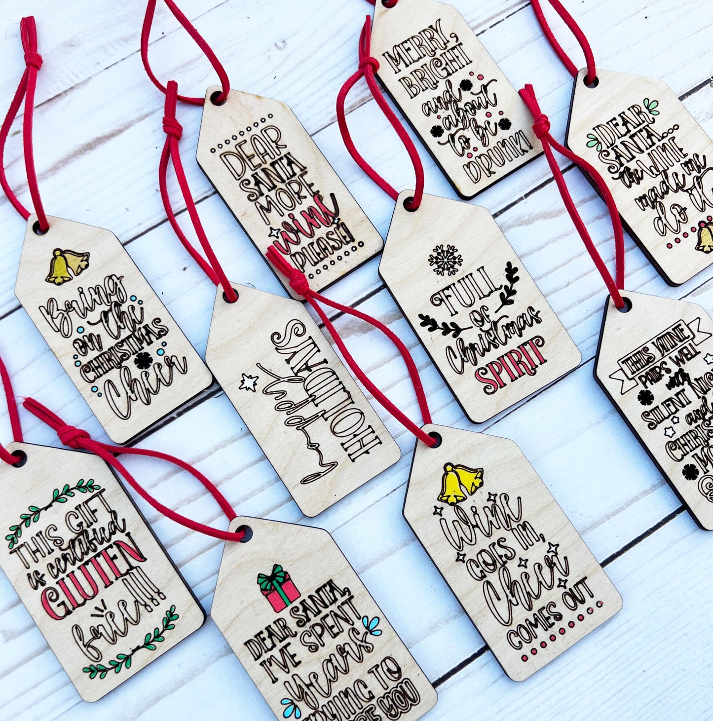 Wine tags Christmas, Wine tags personalized, Custom wine tags, Christmas wine labels, Christmas wine tags and ribbon, Holiday wine tag