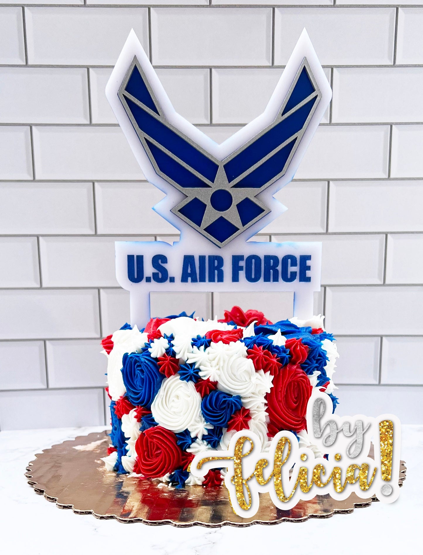 Air Force Acrylic Cake Topper: Graduation, Party Decoration