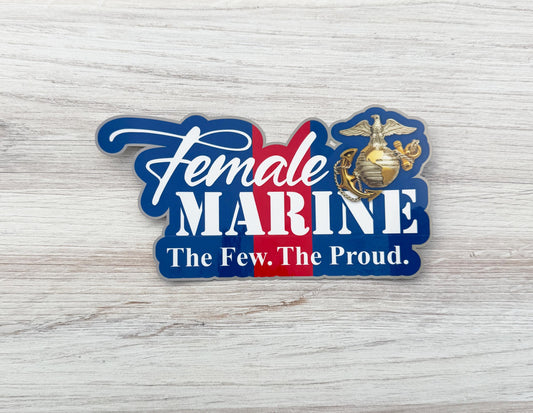 Female Marine Vinyl Sticker: USMC Veteran Decal