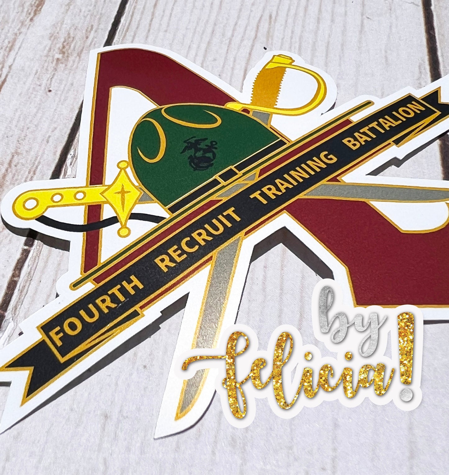 4th Battalion USMC Sticker: Women Marine Veteran, Parris Island, USMC License #286-23
