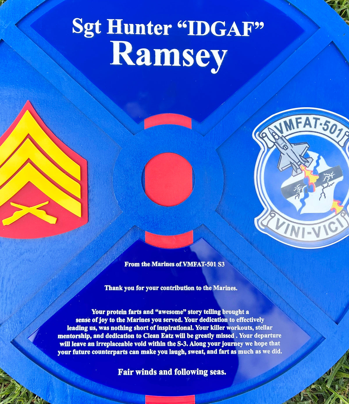 Handmade Marine Corps Retirement Plaque: USMC Gift