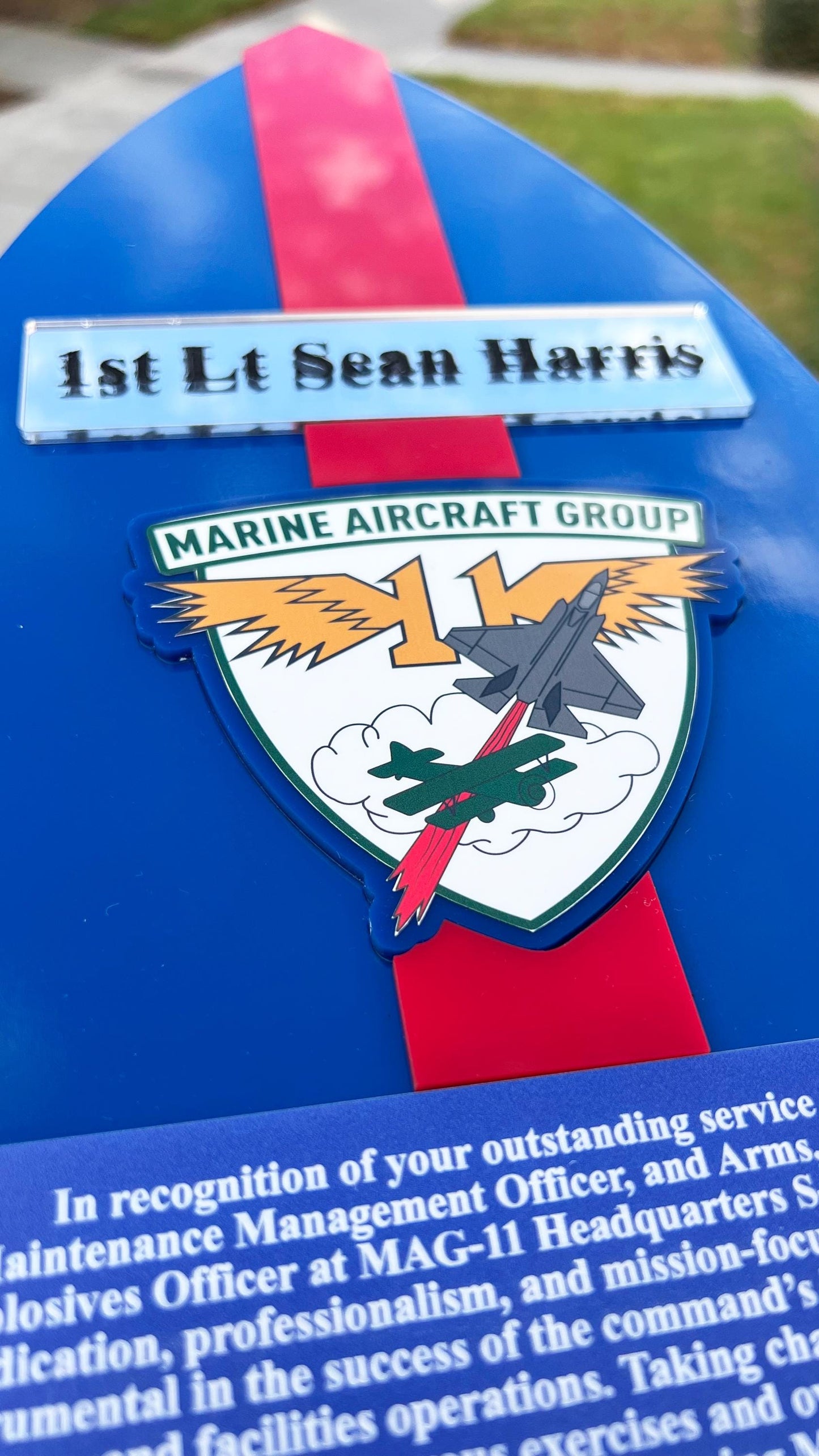 Handmade Marine Corps Plaque: USMC Retirement Gift