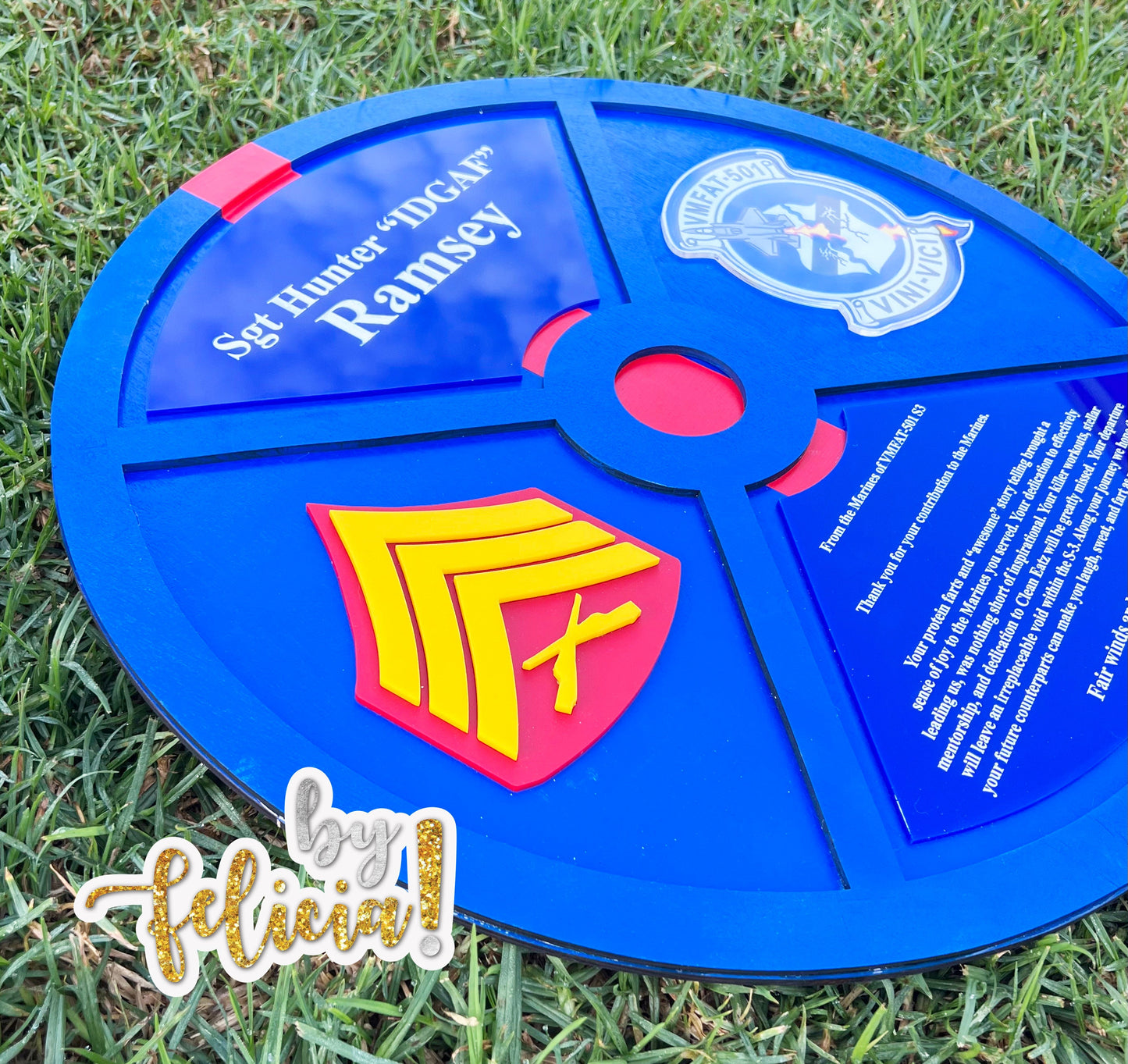 Handmade Marine Corps Retirement Plaque: USMC Gift