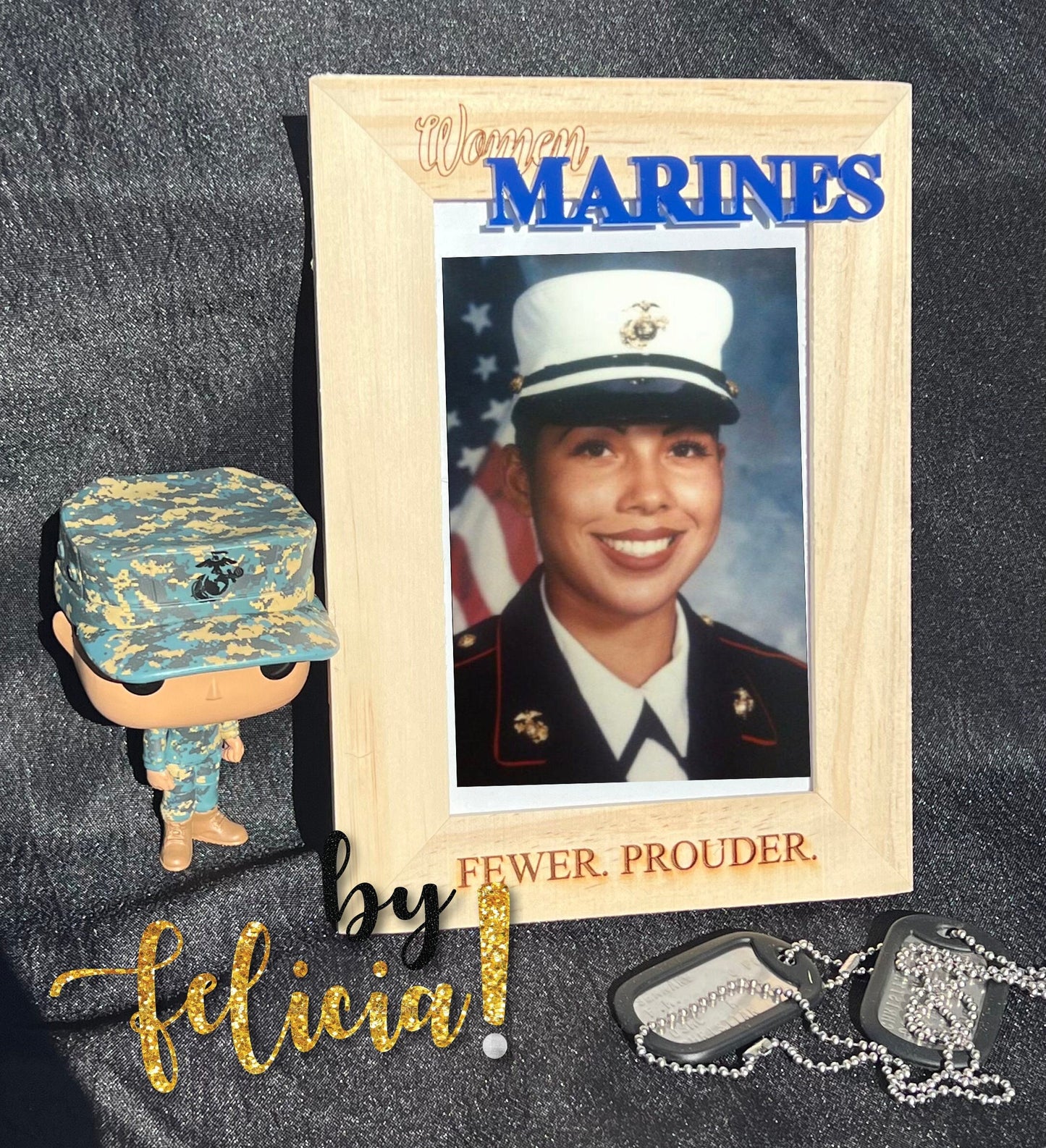 Marines Photo Frame, Marines Photo Album, Marines Corps Gifts, Marine Retirement gift, USMC Gifts, Woman Veteran, Hobbyist License #21175